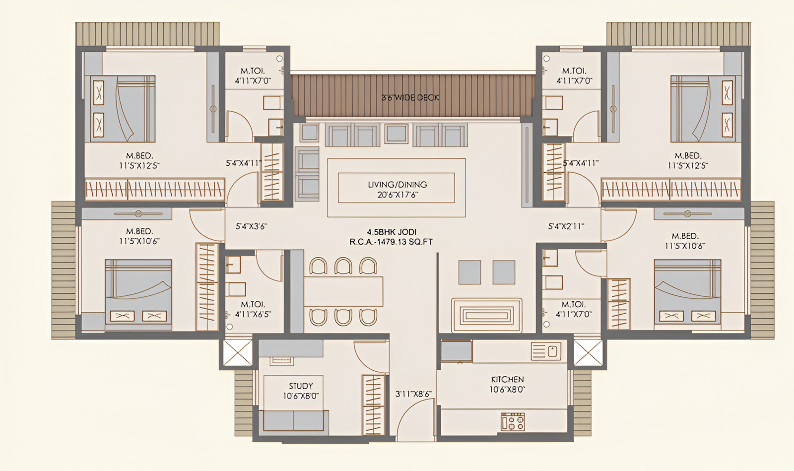 Detailed floor plan layout showcasing efficient space planning and room dimensions at RUDRA STARLIGHT CODEWORD LIFE 360 KANDIVALI WEST